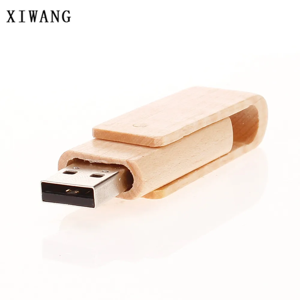 Лучший Деревянный USB флеш накопитель 128 ГБ Флешка 4 ГБ 8 ГБ 16 ГБ 32 ГБ Вращающаяся ручка накопитель usb Memory Stick 2,0 Custom Company Logo подарок Бесплатная доставка