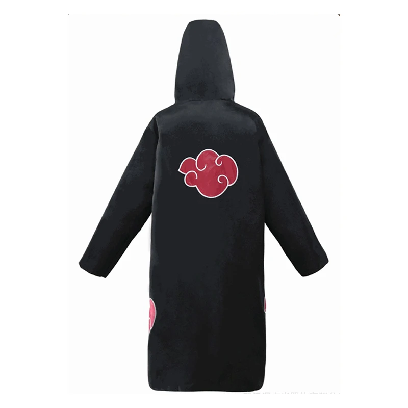 Japanese Anime Akatsuki Cloak | Naruto Cosplay Costume | Akatsuki Organization Members | Ninja Uniform | Sasuke Robe Hooded image 2