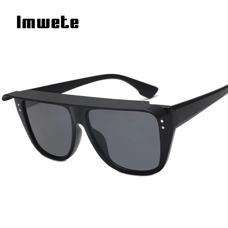 

Imwete Vintage Oversized Sunglasses Women Unique Brim Design Sun Glasses Retro Big Frame Sunglasses UV400 Eyewear Ladies Shades