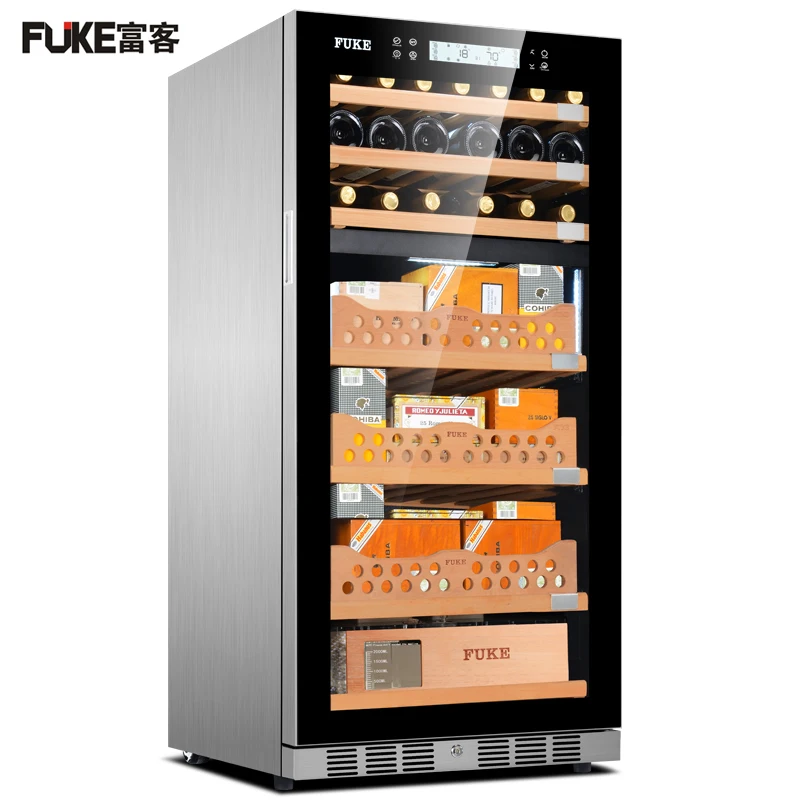 

FUKE cigar cabinet humidor Luxury led light humidor Luxury Cigar Cabinet wine cabinet cigar wine cooler FK-128CW3