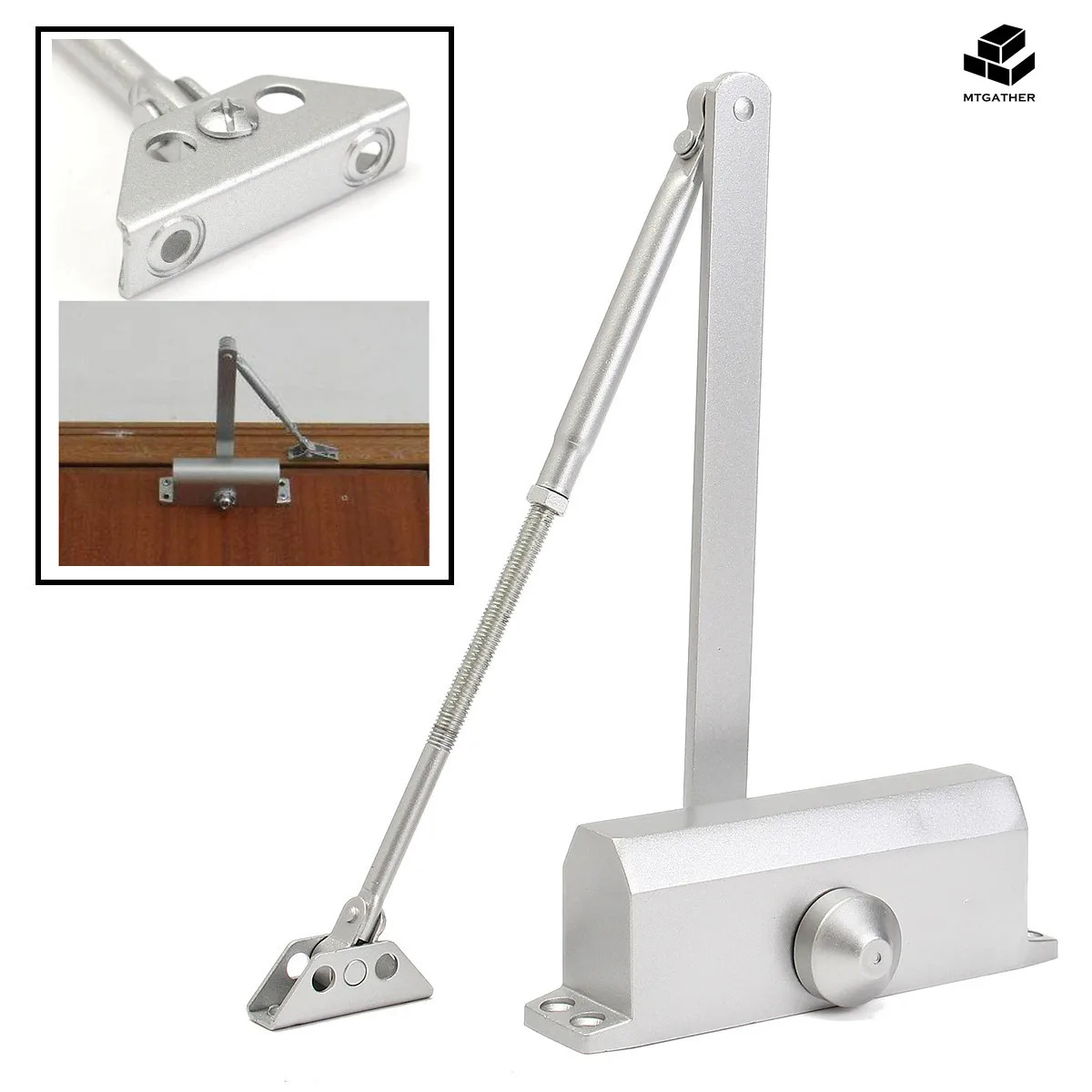

Hydraulic Buffer Door Closer Aluminium Alloy For 65-85kg Door Easy to Install Convert Hinged Doors Self-Closing Security Door
