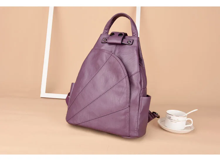 Mochilas de couro feminino anti-roubo bolsa de