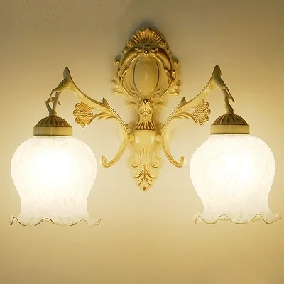 

European style creamy wall lamp simple creative living room bedroom led bedside lamp Jane European retro wall lamp FG299