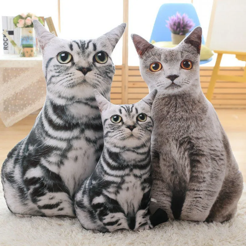 3D креативная подушка для кошки симуляции плюшевые подушки украшения дома новый