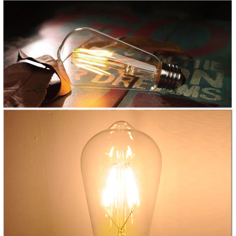 ST64 5 Вт 3D Star/УДАРА 8 12 нити/светодиодный EDISON ЛАМПЫ светлый праздник Рождество