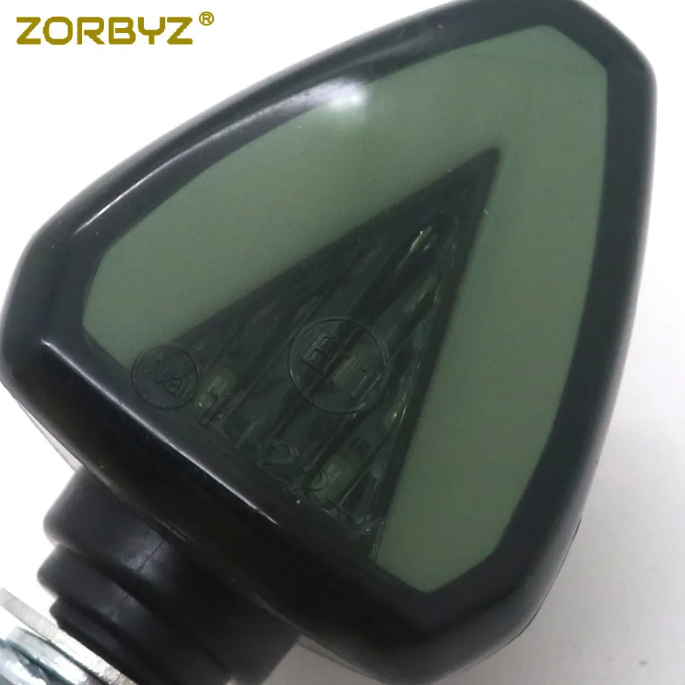ZORBYZ 1 пара мотоциклетные черные треугольные СВЕТОДИОДНЫЕ указатели поворота