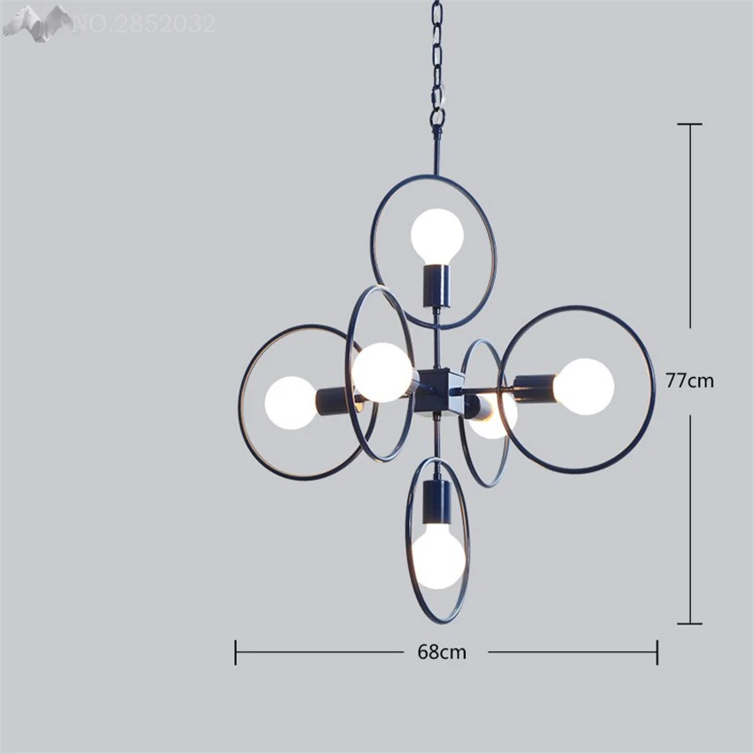 Современный минималистичный креативный кольцевой подвесной светильник из чугуна для гостиной, освещение для дома, ресторана, кухонного декора