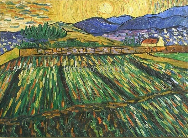 

Village scenery oil painting by Van Gogh canvas pictures for living room decorative canvas art gift for friends No Frame