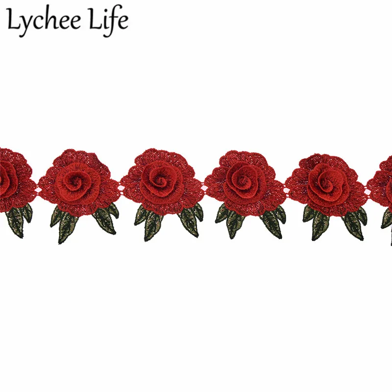 Lychee Life вышитые цветы отделка ленты красочные полиэстер кружево DIY ручной работы швейное платье одежда поставки украшения - Цвет: 7