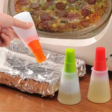 1 pincel de silicona colorido para hornear aceite líquido, brocha para pasteles, mantequilla y pan, herramientas para barbacoa, cepillo de cocina de seguridad para hornear