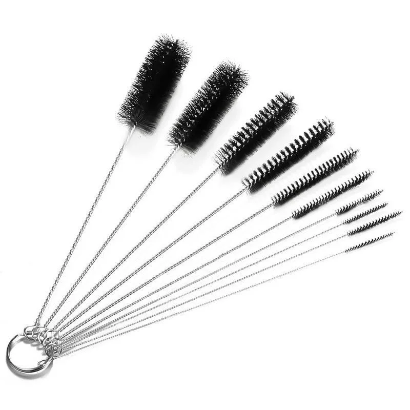 10pcs Cleaning Brush Set Nylon Tube Pipe Washing Cleaner Test Bristle Tools Kit 