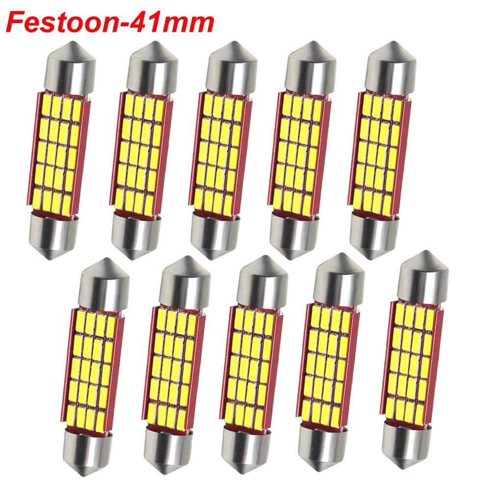 

C5W C10W Festoon 41mm LED Bulbs CANBUS 4014 SMD White For Car Auto Interior Dome Map Reading Lamp License Plate Lights DC 12V