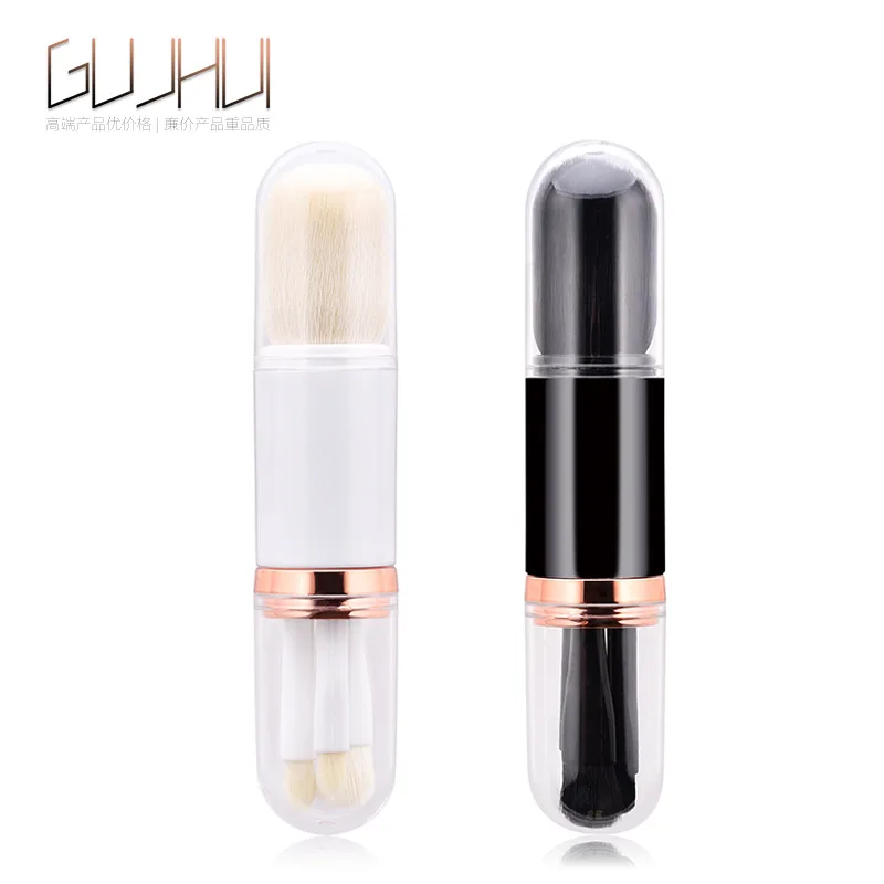 

4pcs/set Portable Adjustable Makeup Brush Double Head Brush Loose Powder Eye Shadow Brush Makeup Tools GUJHUI Z05