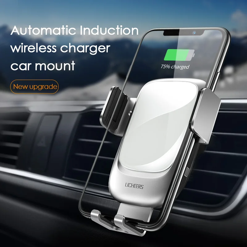 

LINGCHEN Automatic Qi Car Wireless Charger for iPhone X XS XR 10w Car Mount Fast Charger Wireless Charging For Samsung Galaxy S9