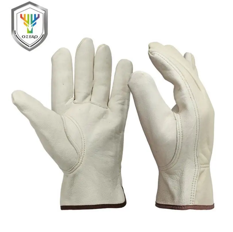 

Men's Work Gloves Goat Leather Security Protection Safety Cutting Working Repairman Garage Racing Gloves For Men 0013