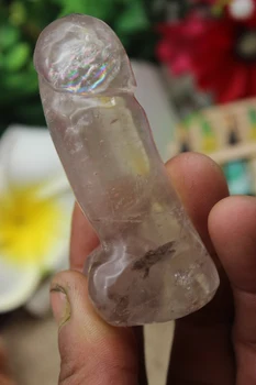 

103g Natural quartz crystal smoke crystal carving, powerful Yin meridians A3