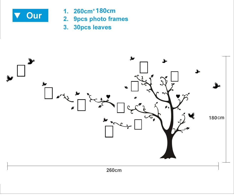Большие 180*260 см/70,9* 102.4in красочные 3D DIY фото дерево ПВХ Наклейки на стены/клейкие семейные наклейки на стену Фреска Искусство домашний декор