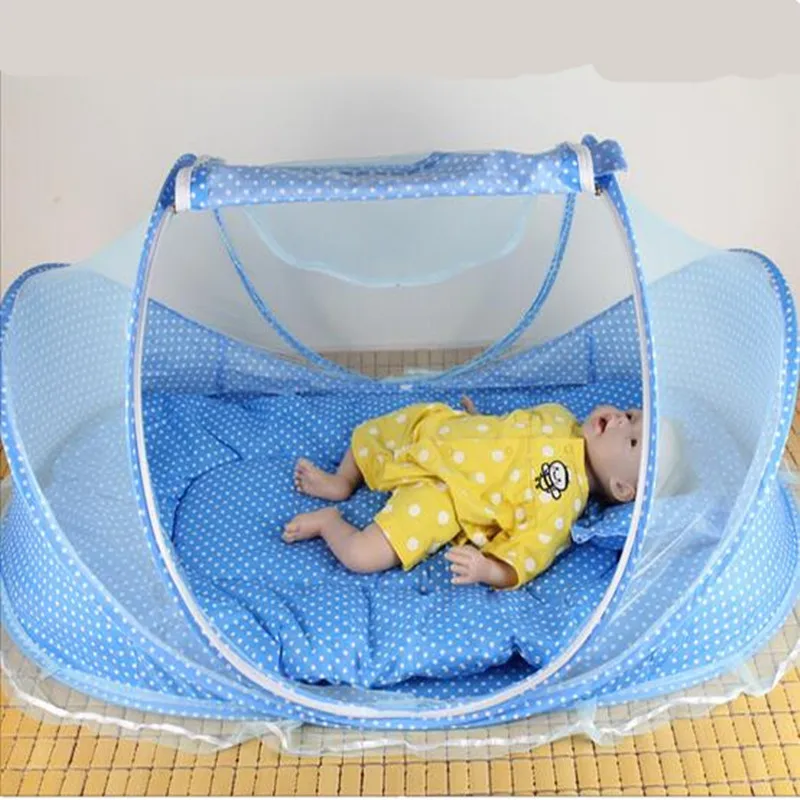 

4pcs/set Baby Infants Crib Netting Chinese Mosquito Insect Net Baby Safe Bedding Netting Baby Cushion Mattress with Pillow