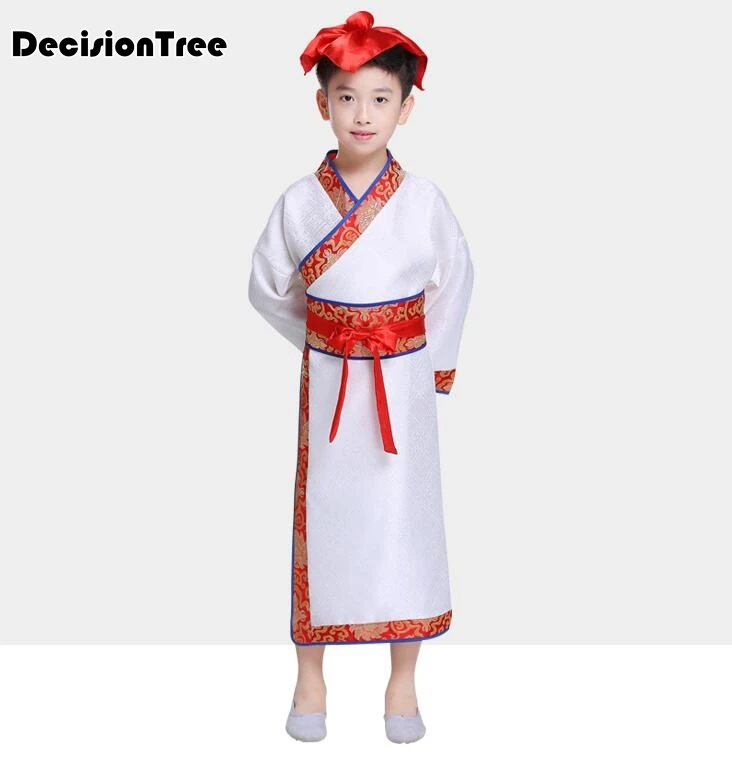 

child Dance Costume Long Sleeve Hanfu Costume For Boys Girls Performance Clothes Chinese Cosplay Folk Dance Costume Scholar Suit