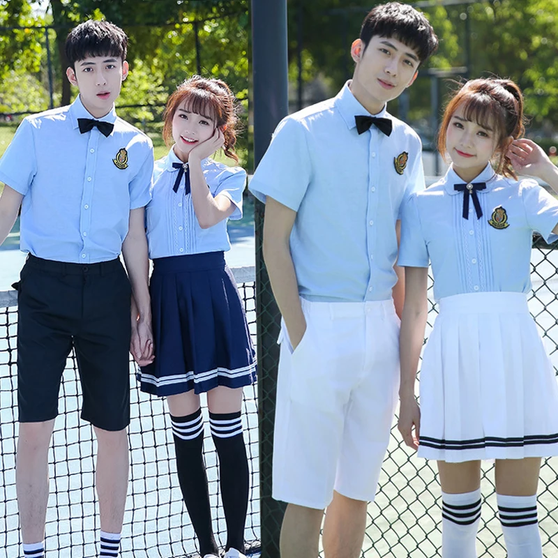 Корейская школьная форма, белая рубашка+ юбка для студентов, рубашка для девочек+ штаны, корейский костюм для мальчиков, студентов, студентов, косплей