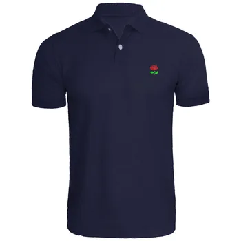 

Mens Rose Flower Embroidered Polo Shirts