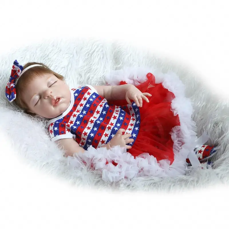 

Newborn Full Body Silicone Bebe Doll Reborn 22 Inch Vinyl Realistic Collectible girl Doll Reborn Baby Simulator Dolls For Sale