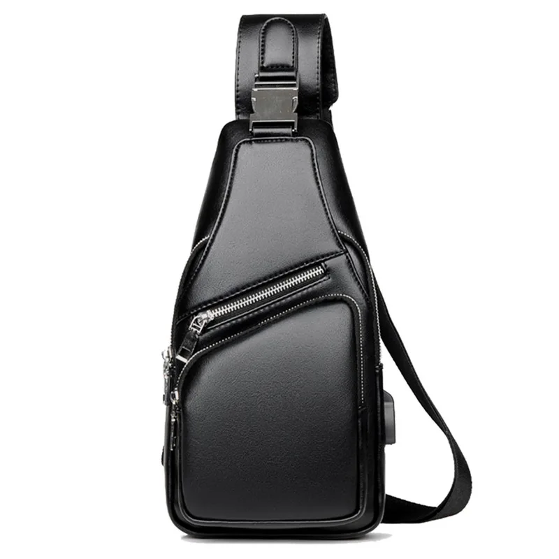 MoneRffi мужские сумки через плечо мужская USB нагрудная сумка-мессенджер кожаная сумка на плечо диагональная посылка для путешествий