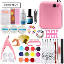 Набор для наращивания ногтей для УФ-геля набор ламп для ногтей 36 Вт УФ 12 цветов УФ гель для ногтей кисти инструменты маникюрные инструменты набор для ногтей УФ-гель набор