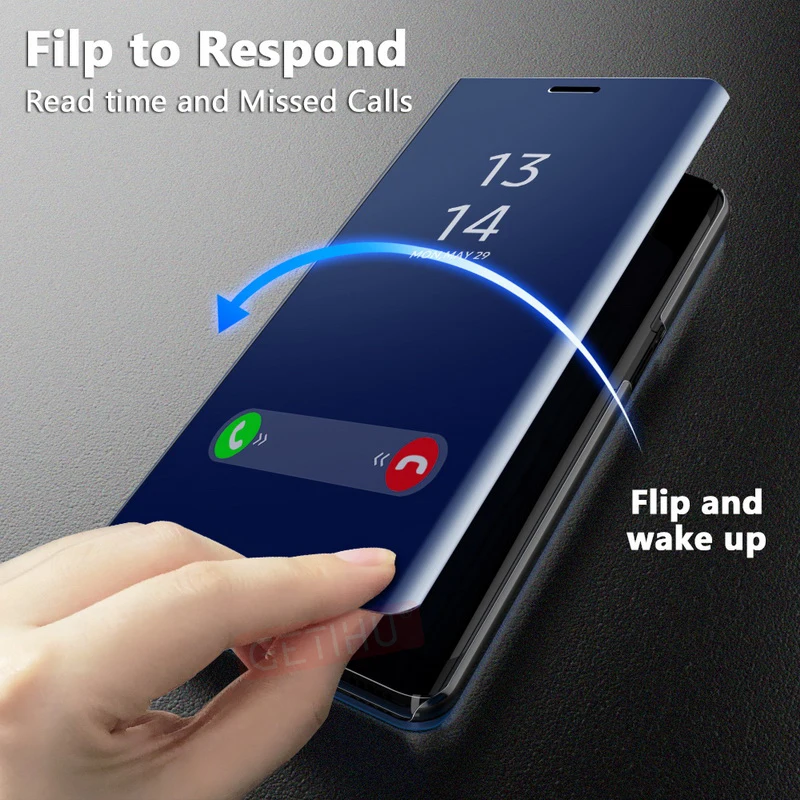 GETIHU 360 Mirror Flip Case for Samsung Galaxy S6 S7 S8 Plus Edge Case Coque Cover For Samsung S8 S9 Plus Note 8 9 A5 A8 A7 Case