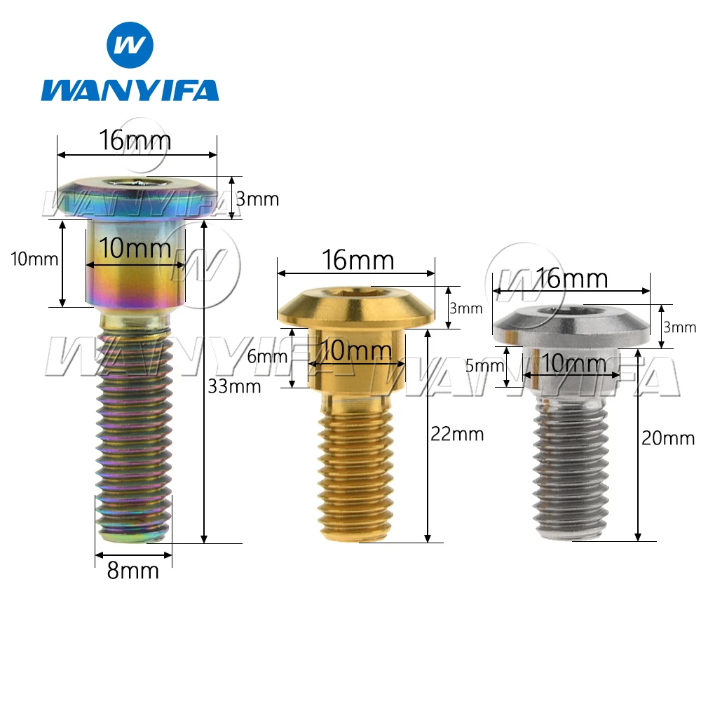 Титановый "Wanyifa" болты M8x20 22 30 33 мм винты с шестигранной головкой для мотоцикла тормозной диск Yamaha винт Suzuki ремонт болт