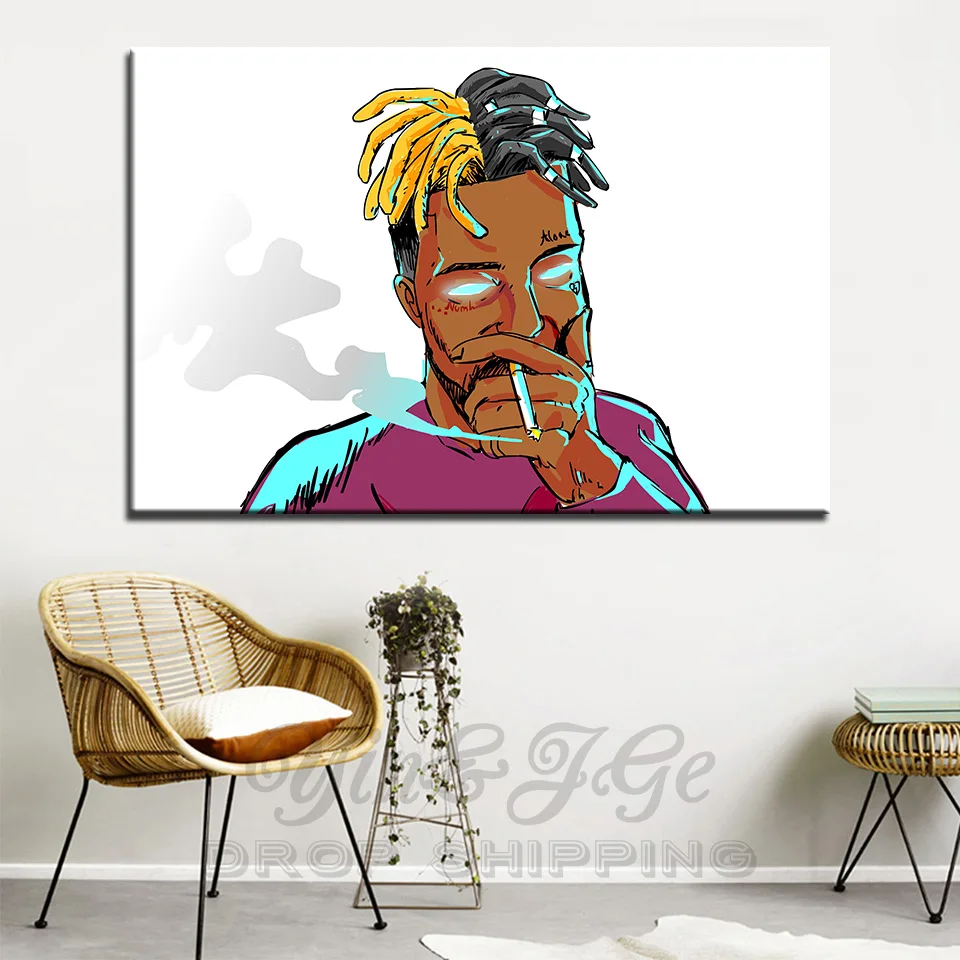 Настенные HD принты Холст Картина 1 шт. Xxxtentacion плакат Абстрактная Музыка фигура