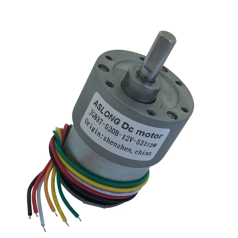 JGB37-520B энкодер мотор-редуктор DC мотор-редуктор A/B фазовый энкодер скорость сигнала 12 В 12 об/мин-1600 об/мин