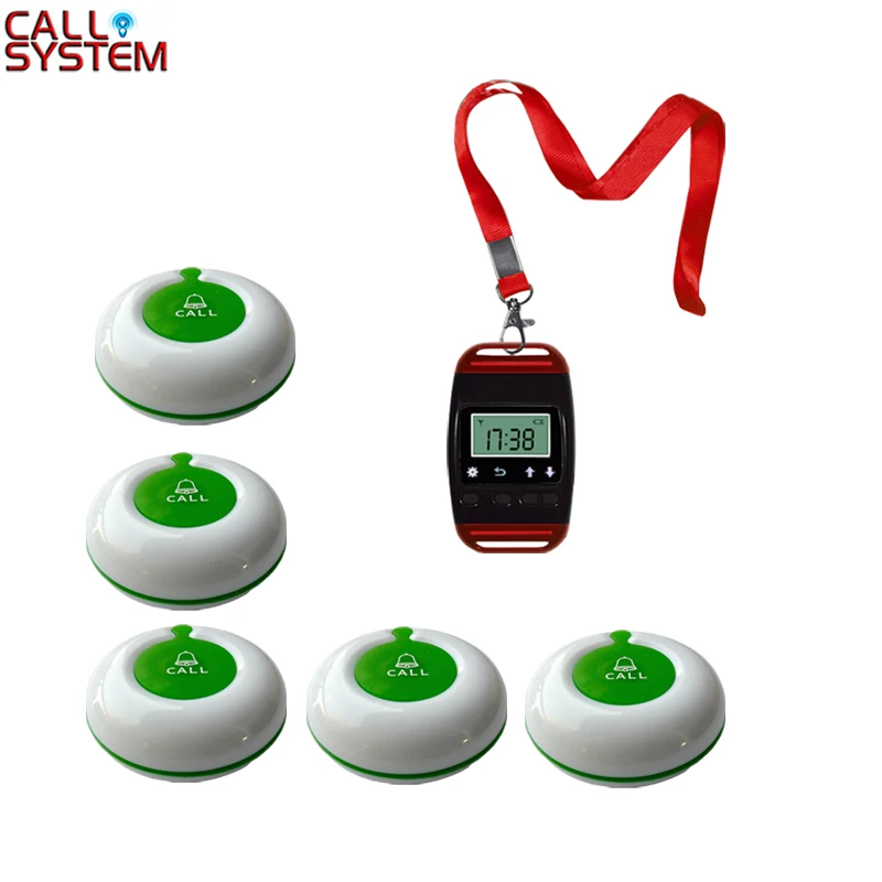 

Waiter buzzer paging system 1 watch receiver with neck rope and 1 call button sample order for test