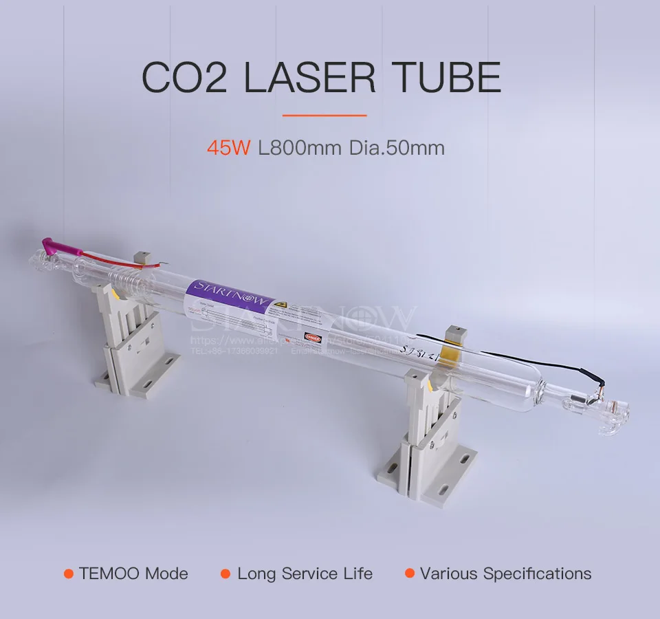 СО2 стеклянная лазерная трубка 45 Вт 800 мм диа. 50 Лазерная лампа для лазерной резной головки гравировка маркер резка машина части двойная посылка