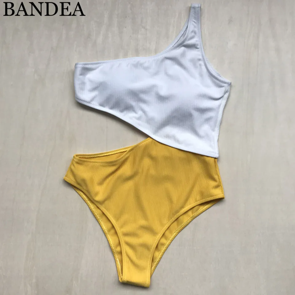 white and yellow swimsuit