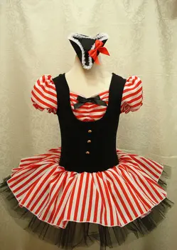 

Clearance Halloween Captain Girls Dresses Without Hat Kids Red and White Striped Pirate Tutu Dresses Girls Fancy Costume Vestido
