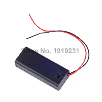 

10PCS Small Plastic battery case shell 2X 7A battery 3V Clip Storage Holder Box Case Black With Wire Lead With cover With switch