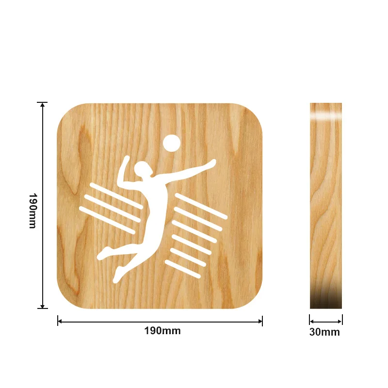 

NEW Strange LED Volleyball Wooden 3D Night Light USB Table Desk Lamp For Christmas Birthday Gift Holiday Bedroom Decoration