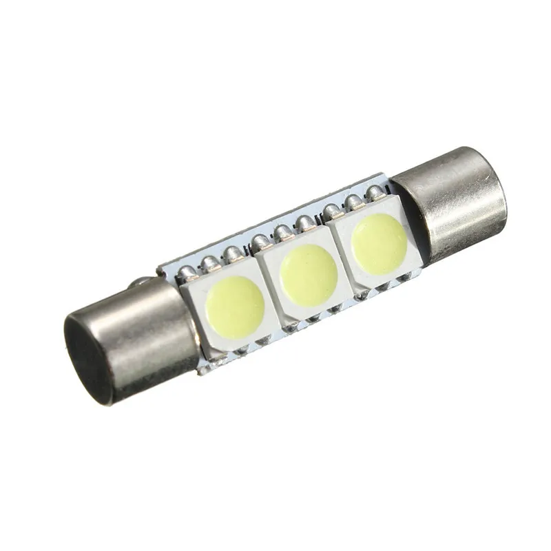 

2pcs 29mm T6 3 SMD 5050 LED Lamp Bulb For Car Interior Sun Visor Vanity Mirror Fuse Light Pure White DC12V car-styling