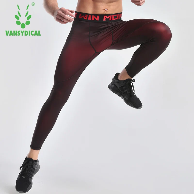 Vansydical компрессионные штаны спортивные колготки для бега мужские Леггинсы одежда