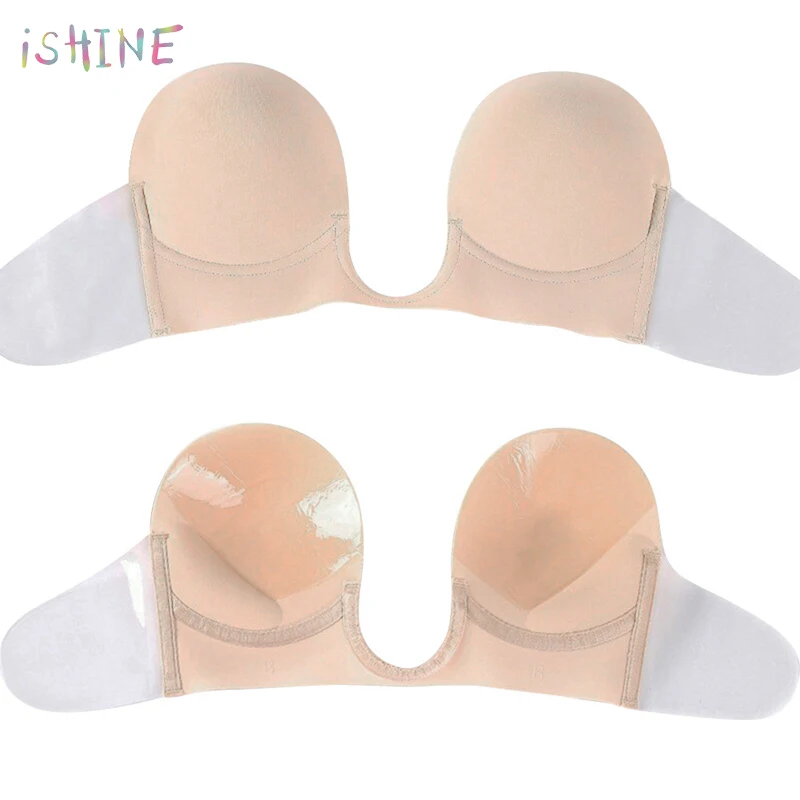 Women Silicone U Plunge Gel Invisible Bra Self adhesive Stick On Push
