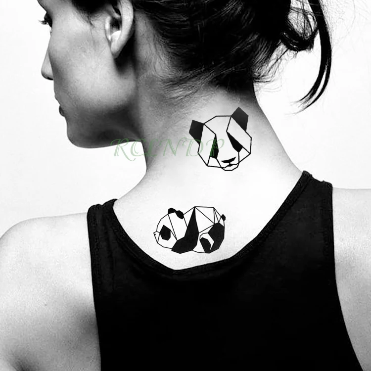 

Waterproof Temporary Tattoo Stickers Panda fake Tatto Geometric animal Flash Tatoo Tatouage Hand Back Foot for Girl Women Men