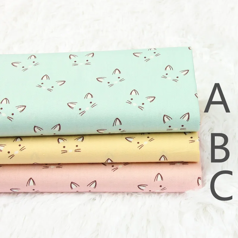 Дизайн Kawaii Cat ткань хлопок Дети милые ткани по двору/(ширина: 4" /110 см
