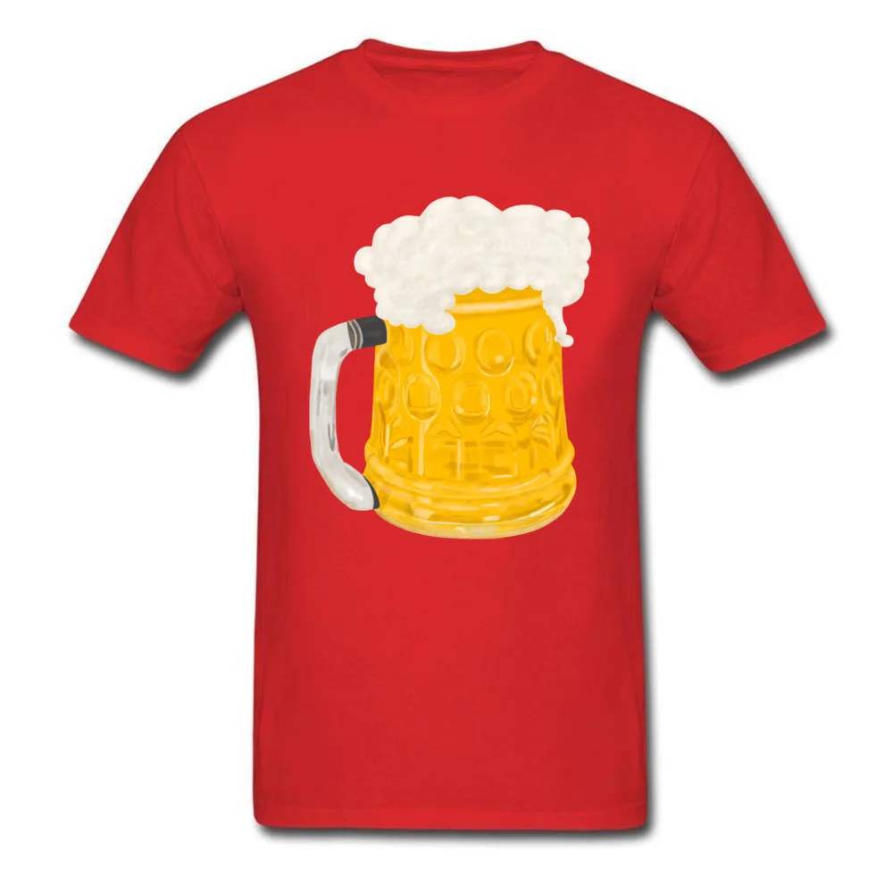  Man Top T-shirts Glass of Beer Birthday Tops Shirt Cotton Round Collar Short Sleeve Design T Shirt Summer Autumn Glass of Beer red