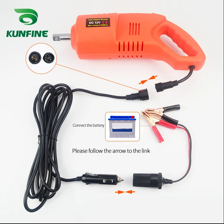 KUNFINE электрический ключ ударная головка DC12V Макс. крутящий момент 480N. м ручная