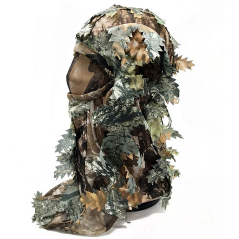 Листья леса дышащий Рыбалка Открытый маска для охоты головные уборы Тактический анфас 3D камуфляж Millitary полиэстер