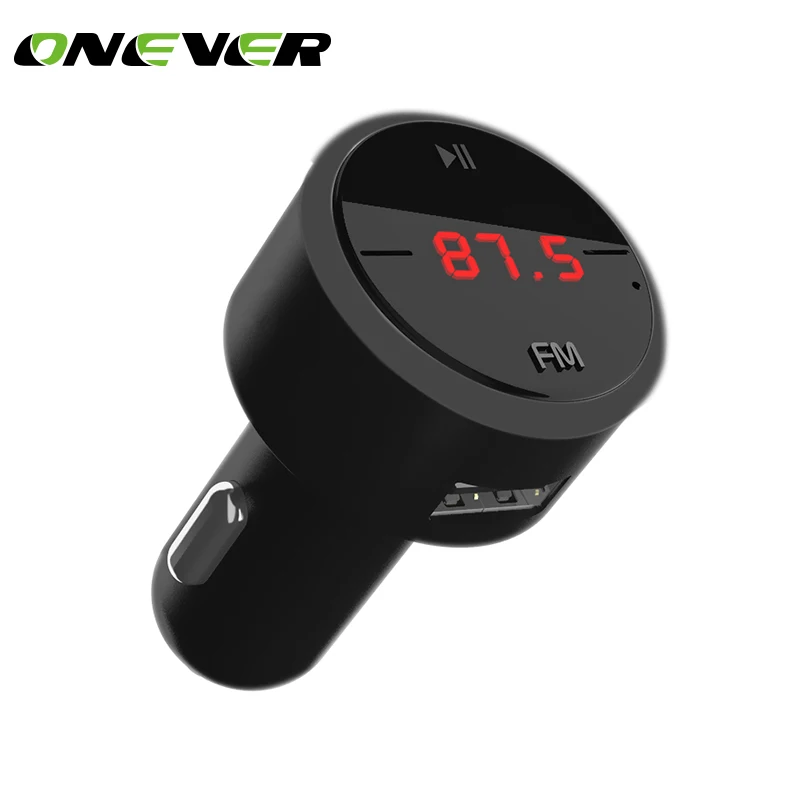 

Onever Bluetooth Car Kit Music Player Rotatable FM Transmitter Modulator 3.1A Dual USB Car Charger Support U Disk Play Voltmete