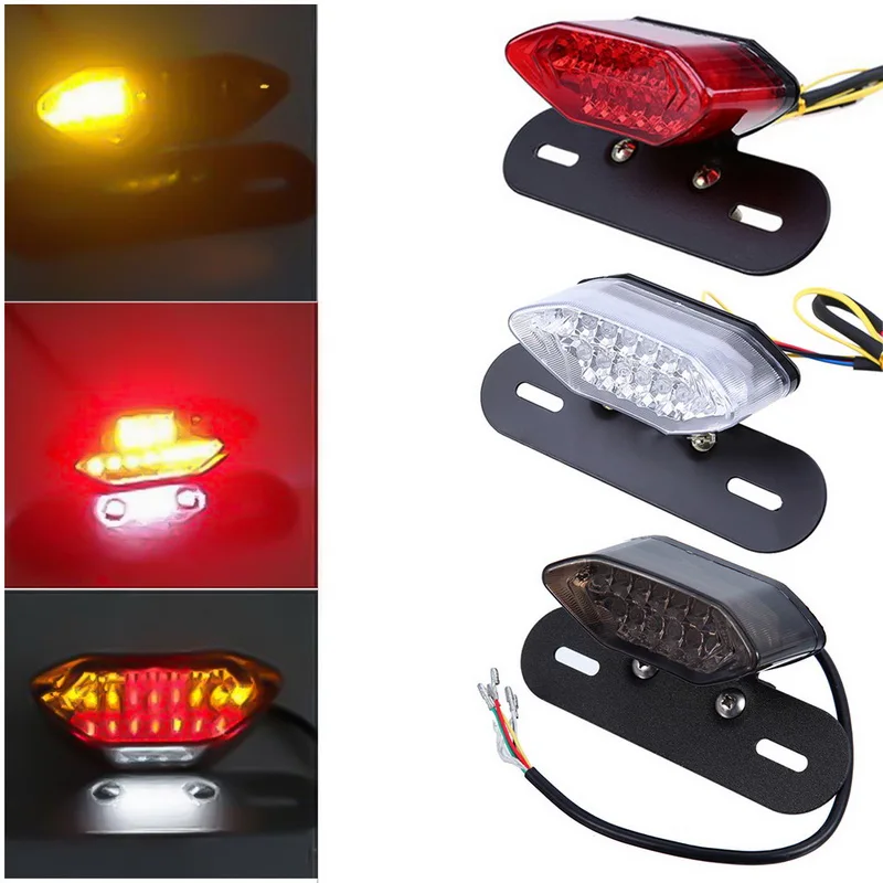

TOSPRA Led Light Motorcycle Rear Light 1 Pcs LED Motorcycle Quad ATV Tail Turn Signal Brake License Plate Integrated Lights Lamp