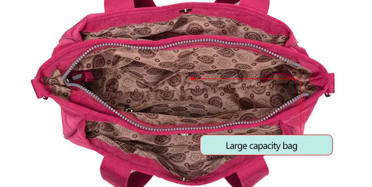Большая женская нейлоновая водонепроницаемая сумка-тоут для путешествий, женские ручные сумки, сумка через плечо для женщин, женские сумки на плечо, женские сумки W675