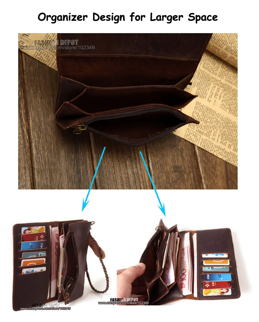 Leather Purse 6018-Organizer Design for Larger Space